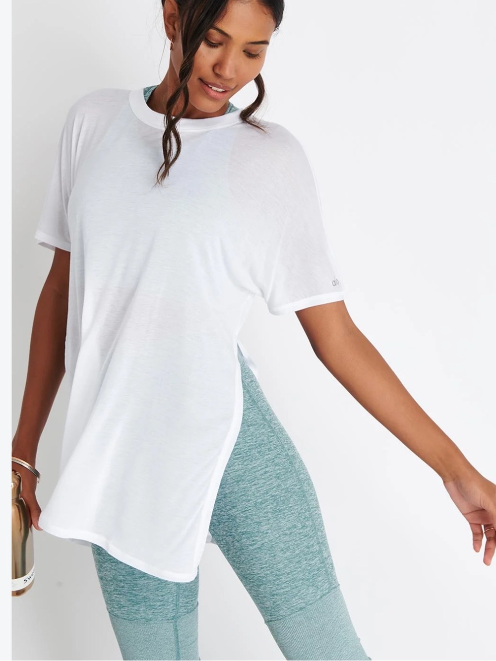 Alo Yoga Dreamer Short Sleeve Top White Women’s Small